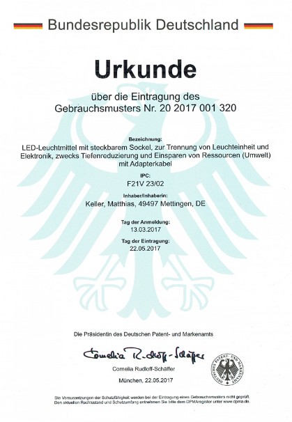 LED Leuchtmittel mit steckbarem Sockel zur Trennung von Leuchteinheit und Elektronik