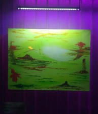Beleuchtetes Bild, handgemalt Christoph Gaukelsbrink Bild im Fenster